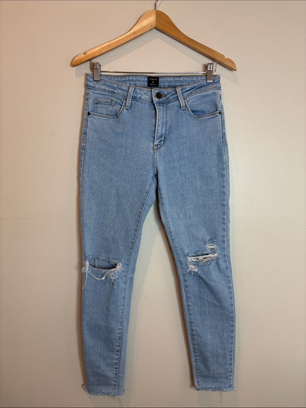Just Black Light Blue Ripped Skinny Jeans